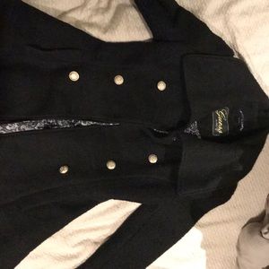 Double breasted military inspired fit and flare